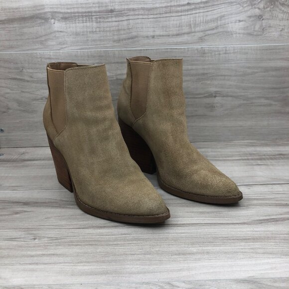BP Ankle Boots Women’s 8 Lex Brown Suede Chelsea Slip On Booties - Picture 4 of 12